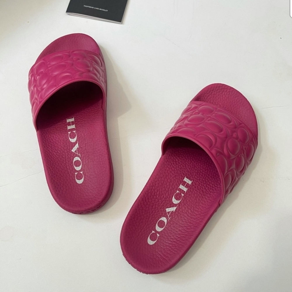 COACH ULI QUILTED SPORT SLIDES SANDALS IN HYACINTH SZ 5 - Picture 5 of 11